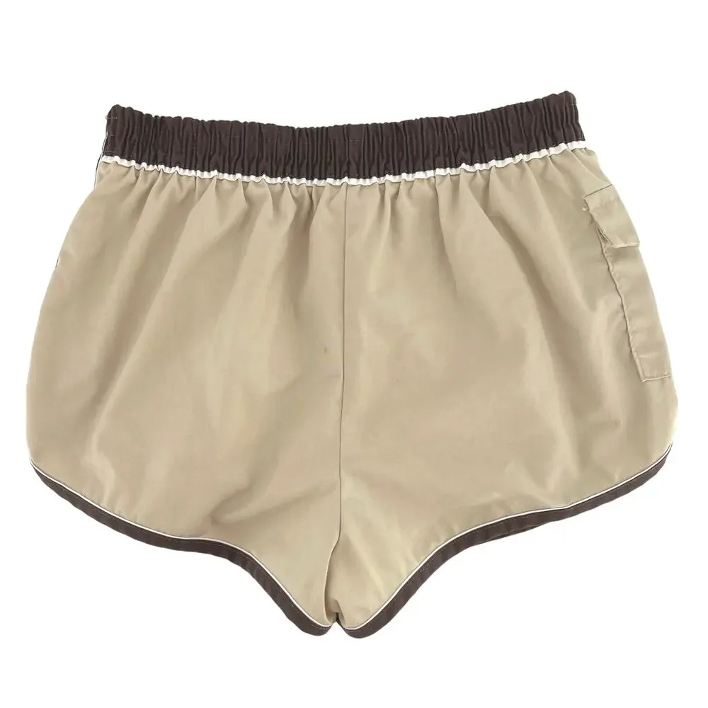 80s tan brown swim trunks 1980s vintage